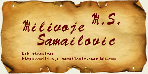 Milivoje Samailović vizit kartica